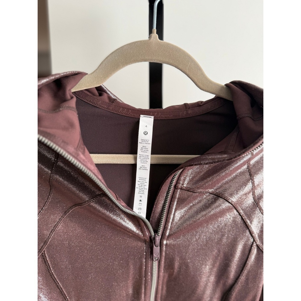 Lululemon Hooded Define Jacket Shine *Radiate Foil Print – Size 4 – French Press - Picture 4 of 5